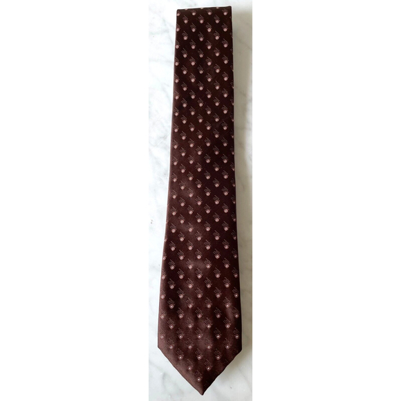 Wembley Brown Dots Vintage Men's Neck Tie - Wemlon Crushable, Washable - Picture 2 of 4